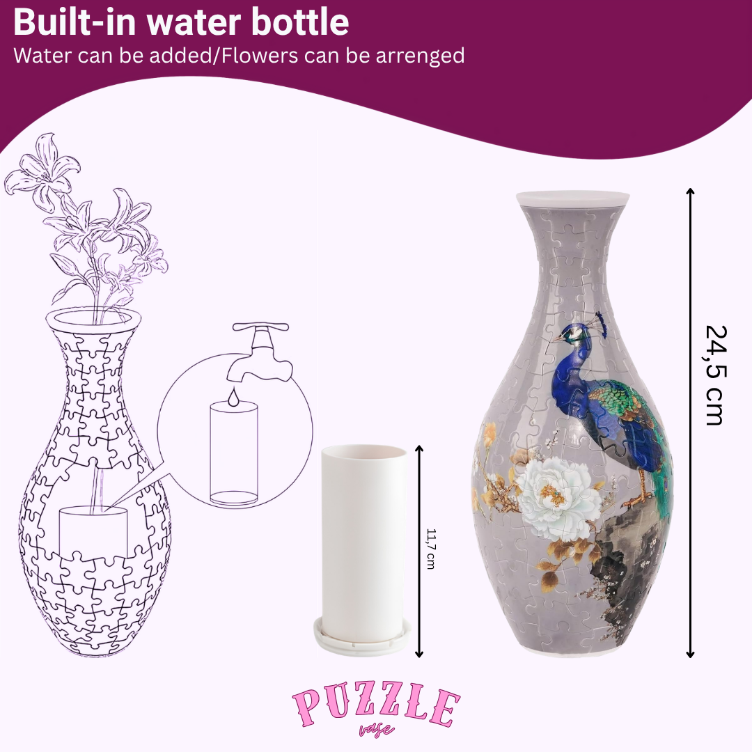 Puzzle Vase - Peacock