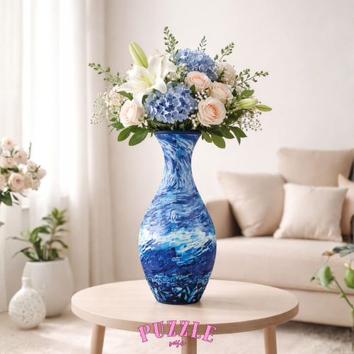 Puzzle Vase - Moonlit Night Sky